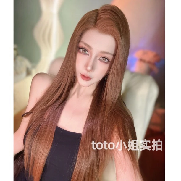 【丝绒拿铁】许妍同款奶咖棕·免发网免贴胶半蕾丝无边逼真进口丝