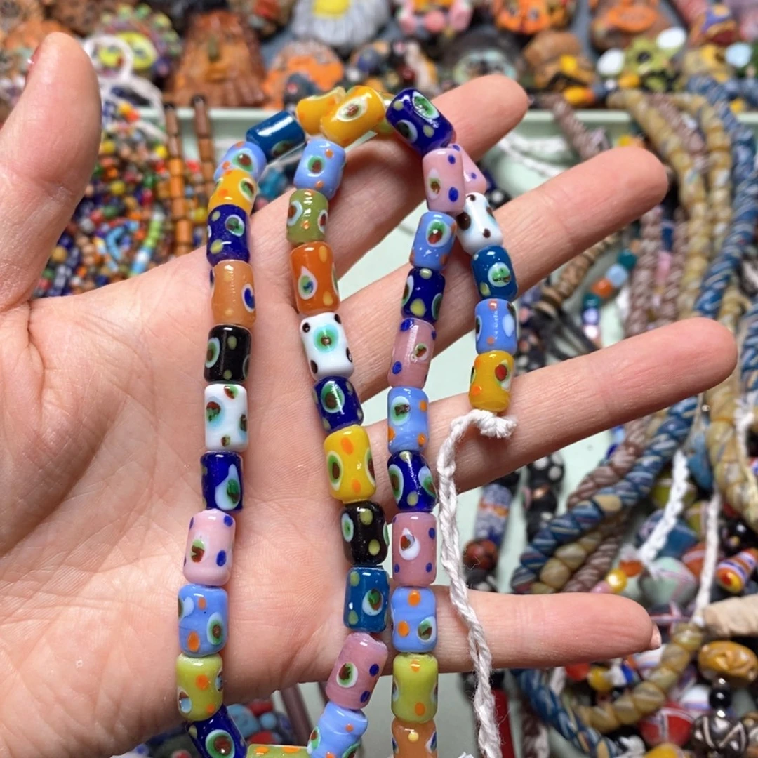 琉璃颈饰印度尼西亚波点桶珠