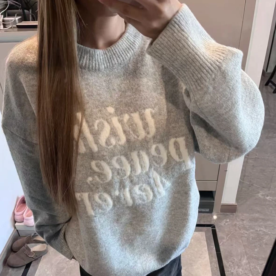 韩系慵懒高级感靓妹大版毛衣女 秋冬厚款NO退NO换