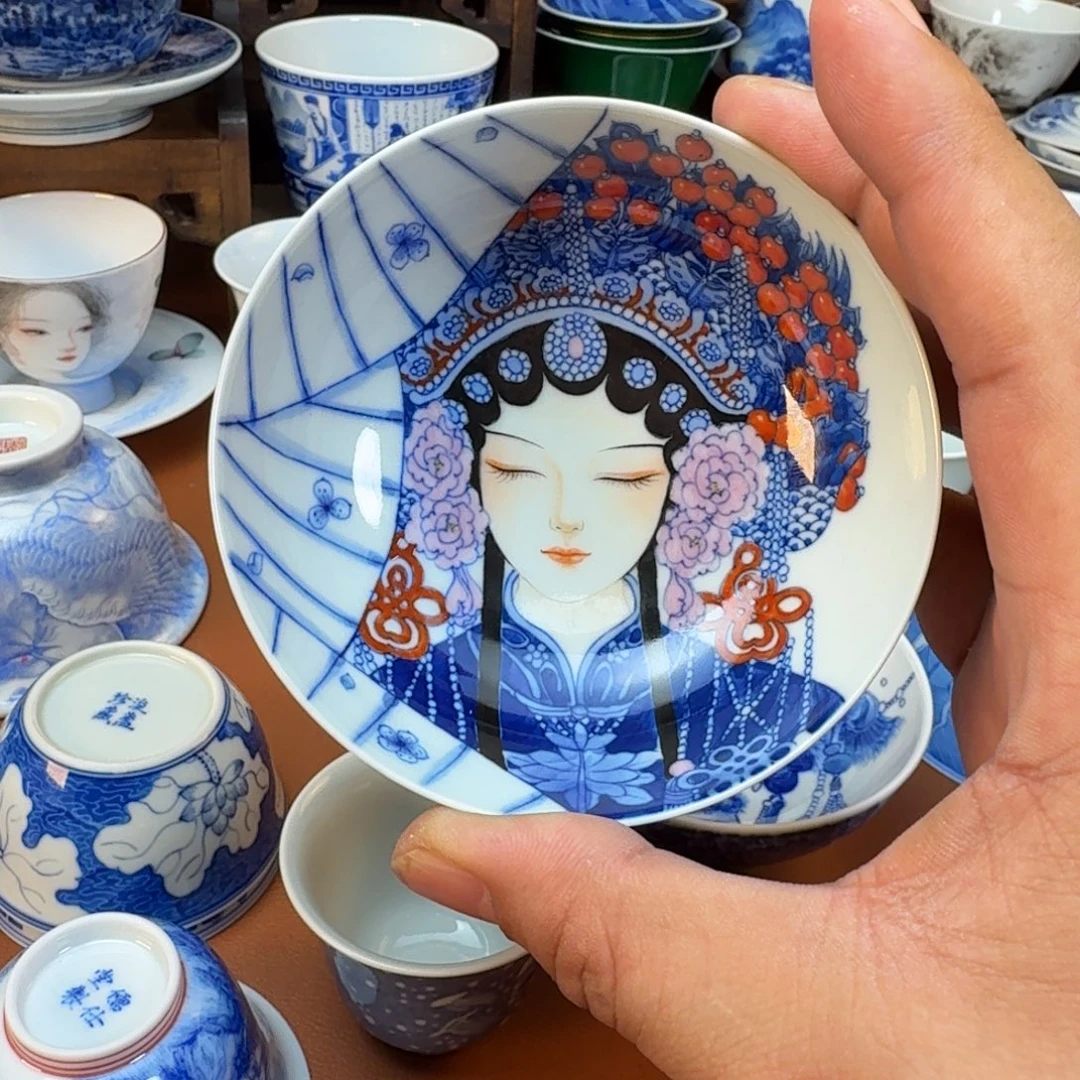 志***里陶杯子景德镇全手工手绘陶瓷