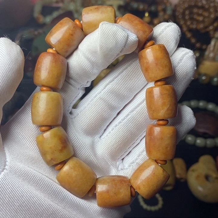 手链未镶嵌岫岩河磨玉（透闪石质玉）