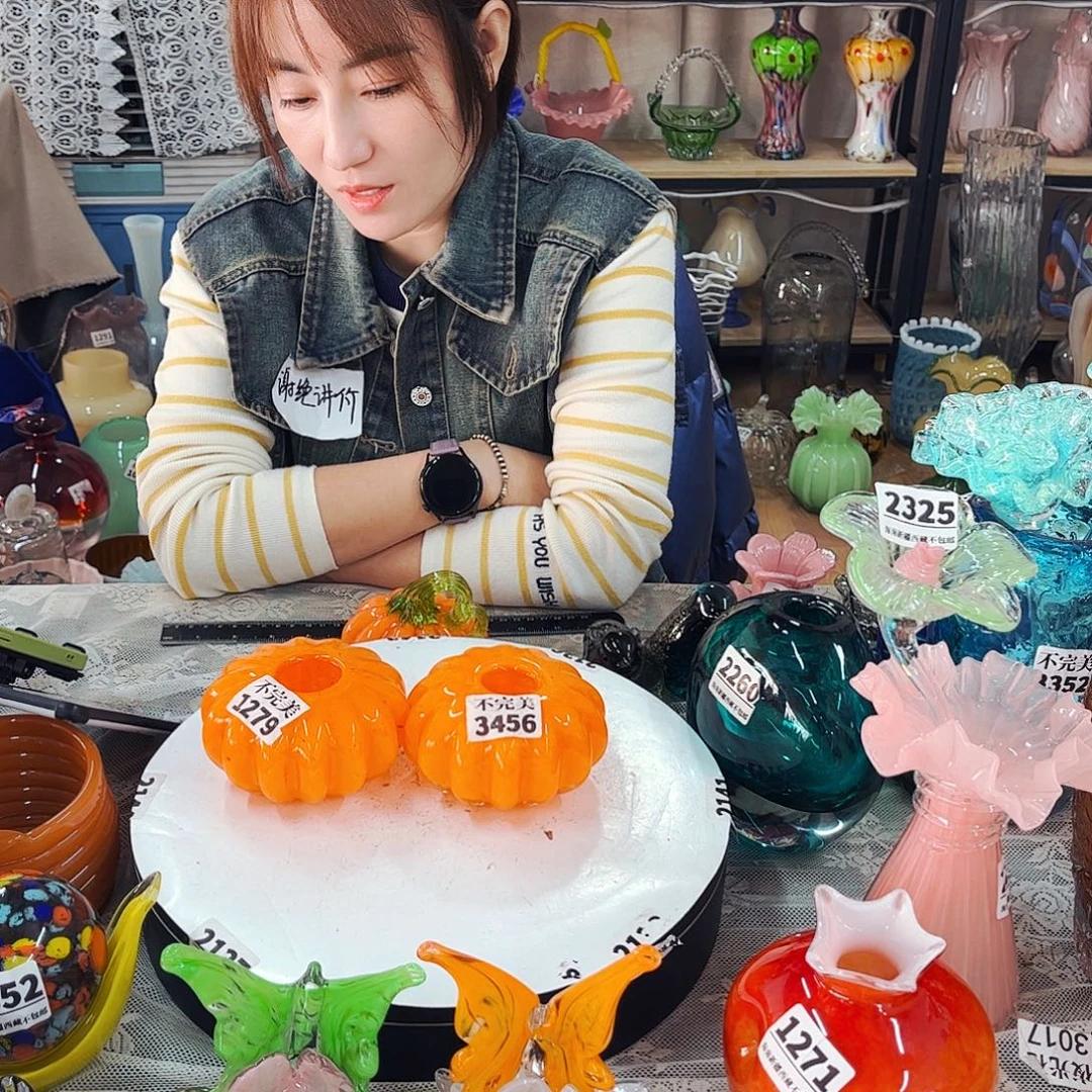 2个小南瓜瓶 家悦琉璃工艺品不完美