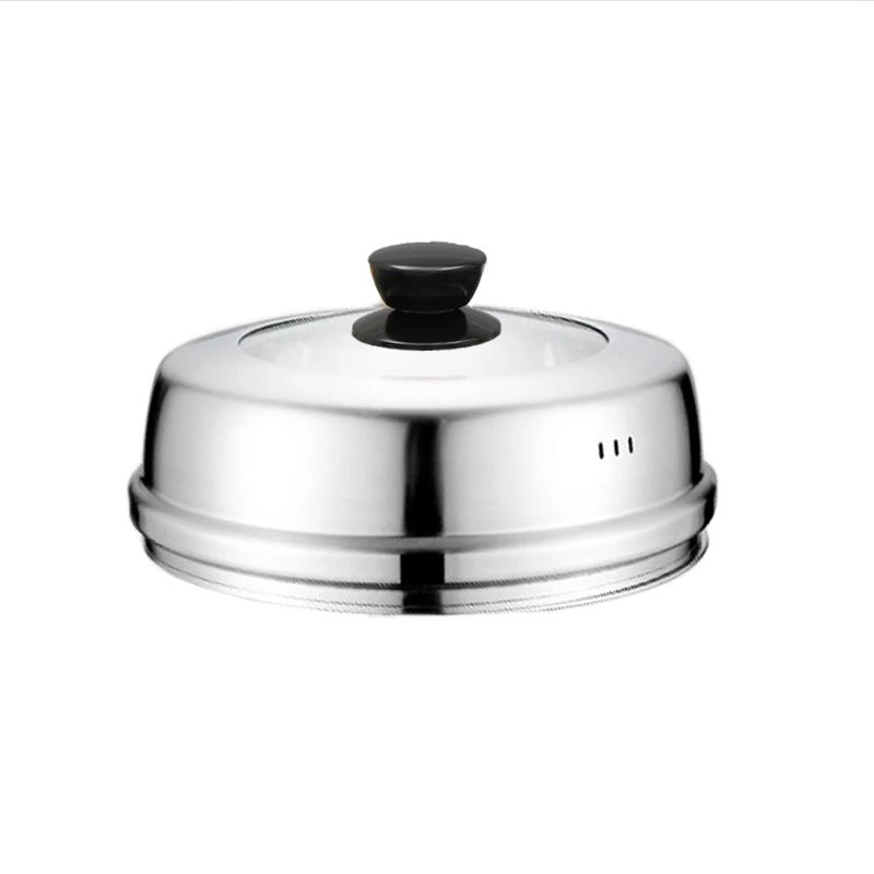 不锈钢家用炒锅锅盖 玻璃盖钢化通用蒸锅高盖炒锅大32盖子30优选
