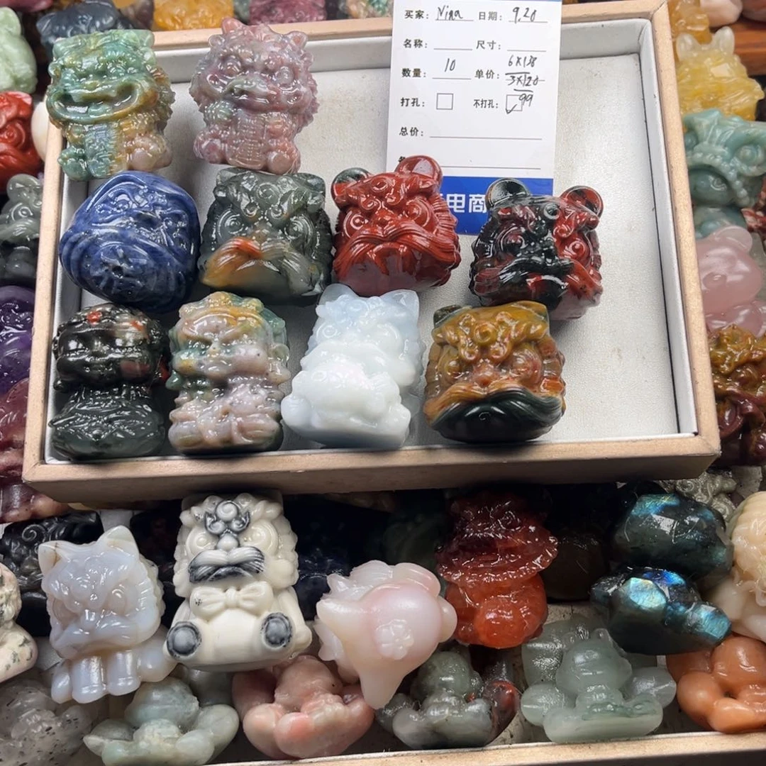 天然国潮醒狮手把件 卷