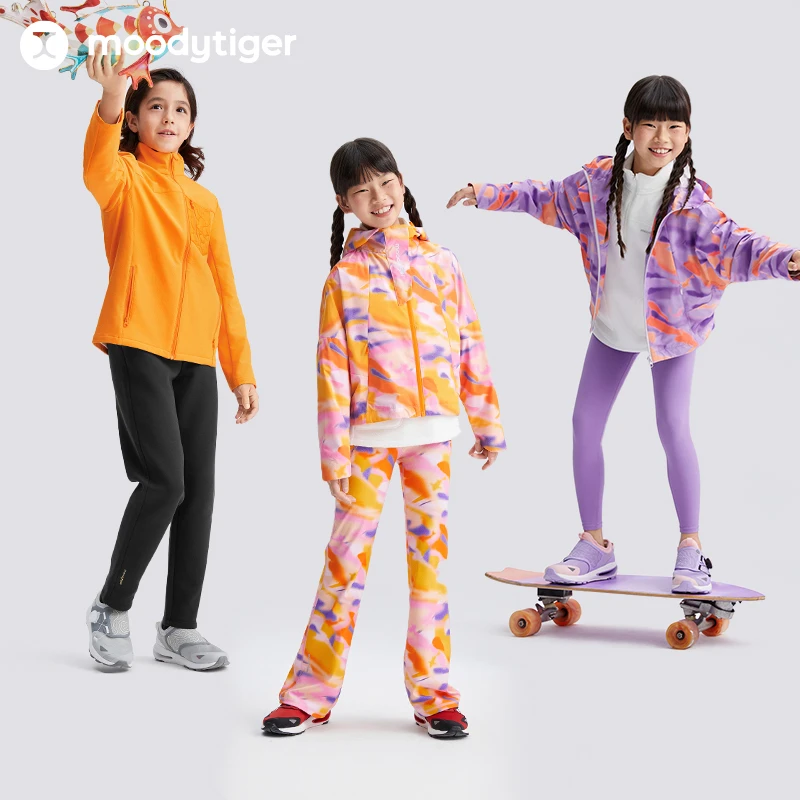moodytiger儿童外套25春新抓绒保暖防风连帽上衣51210402【H】