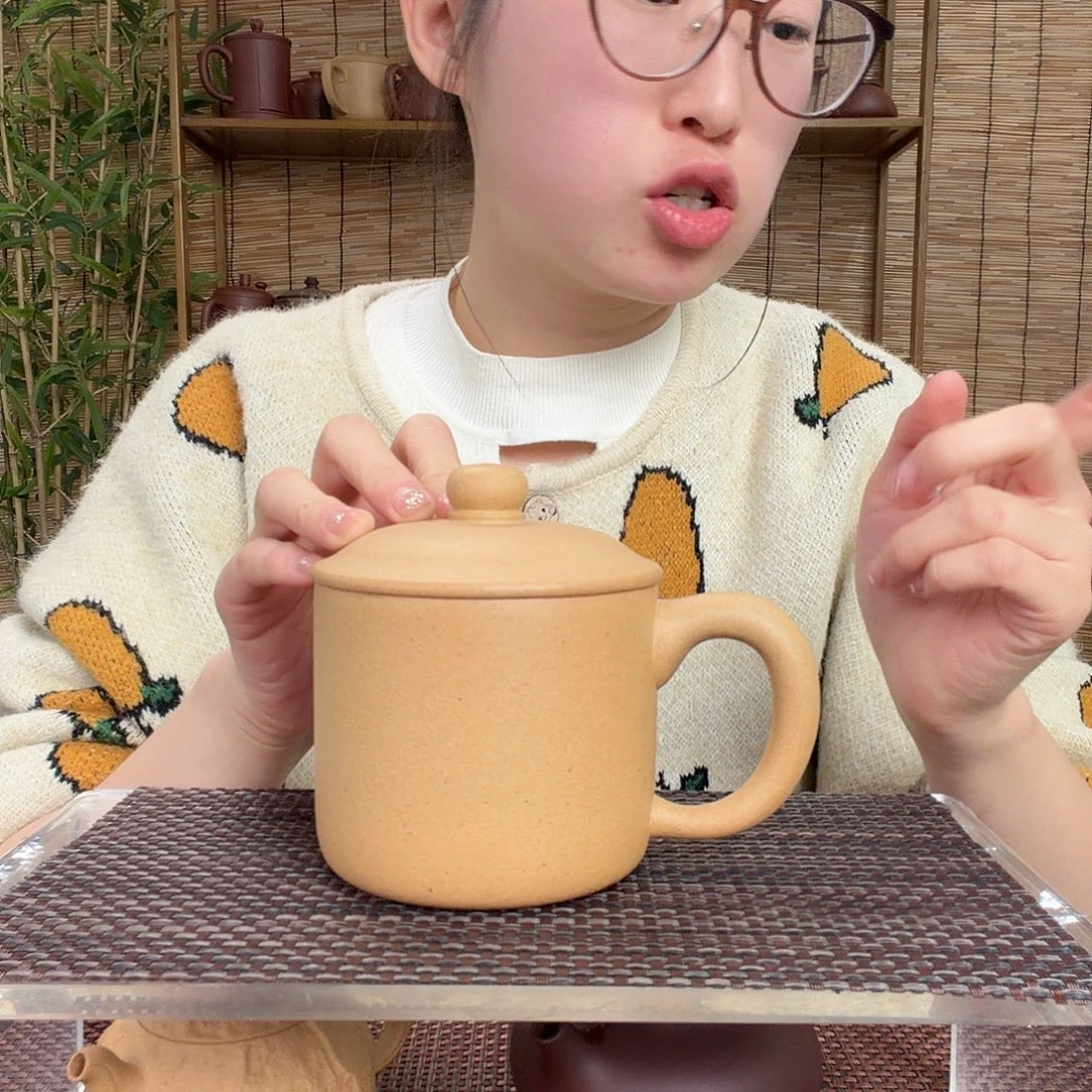 紫砂茶壶原矿黄金段小墩墩办公杯没礼盒400CC左右