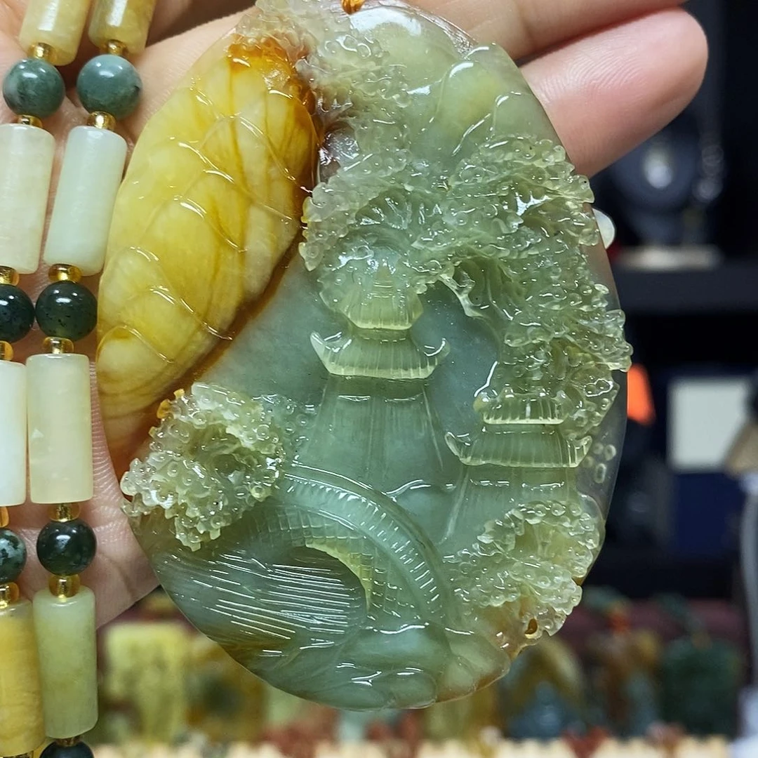 未镶嵌岫玉挂件吊坠