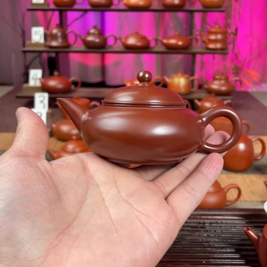 大***~茶壶紫砂精工扁水平110cc