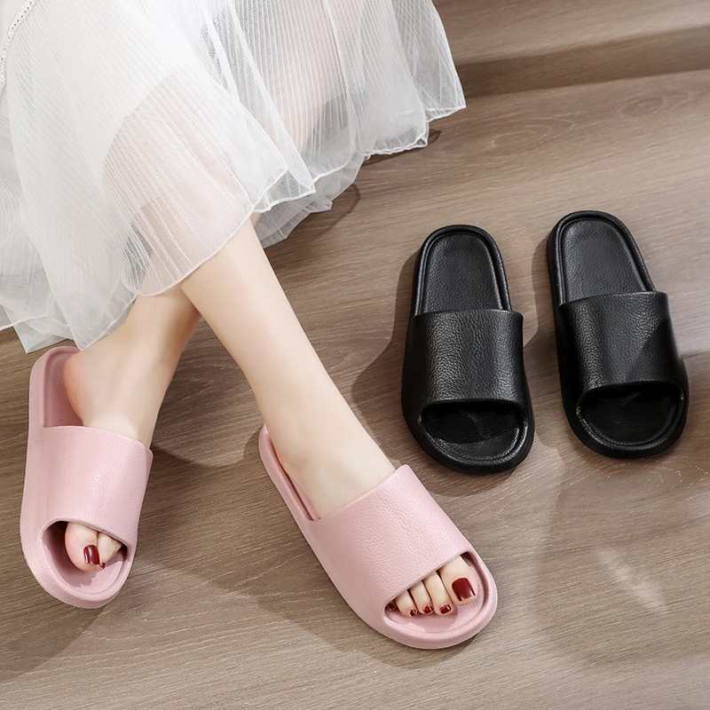 现货凉拖鞋四季情侣居家用厚底防滑凉拖浴室洗澡耐磨一字拖鞋外穿