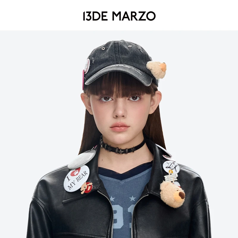 13DE MARZO 2025秋季新款徽章牛仔复古帽子鸭舌帽球帽专柜同款
