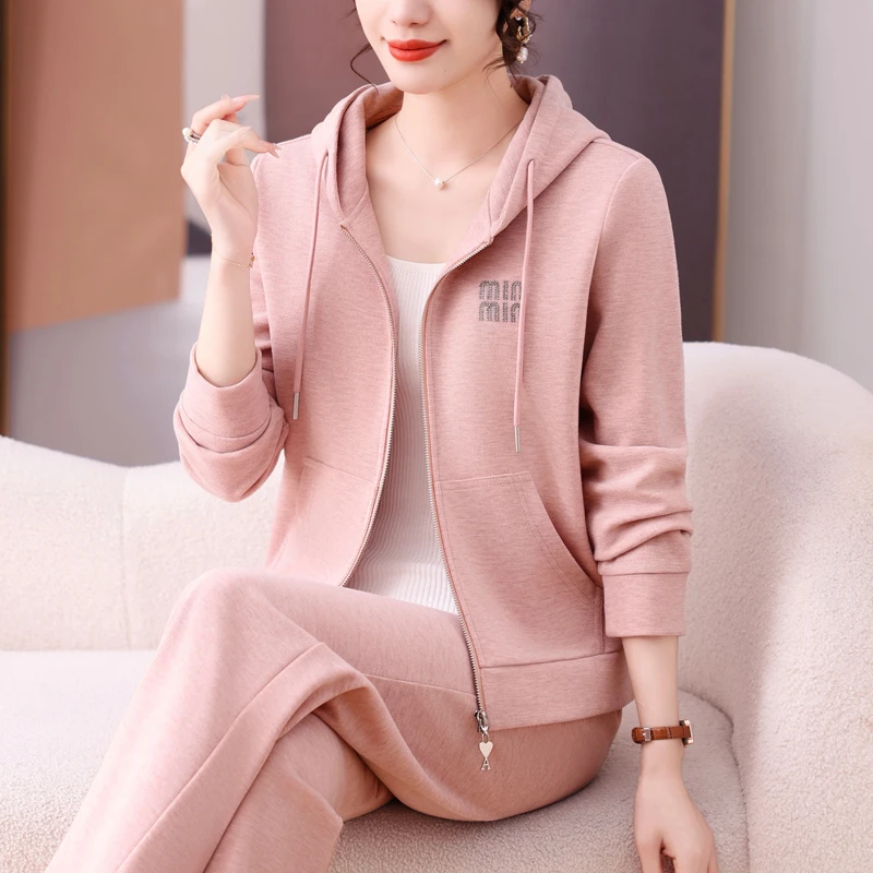 JOZDICE/纪治迪哲运动套装秋季休闲洋气时尚连帽高级运动服套装女