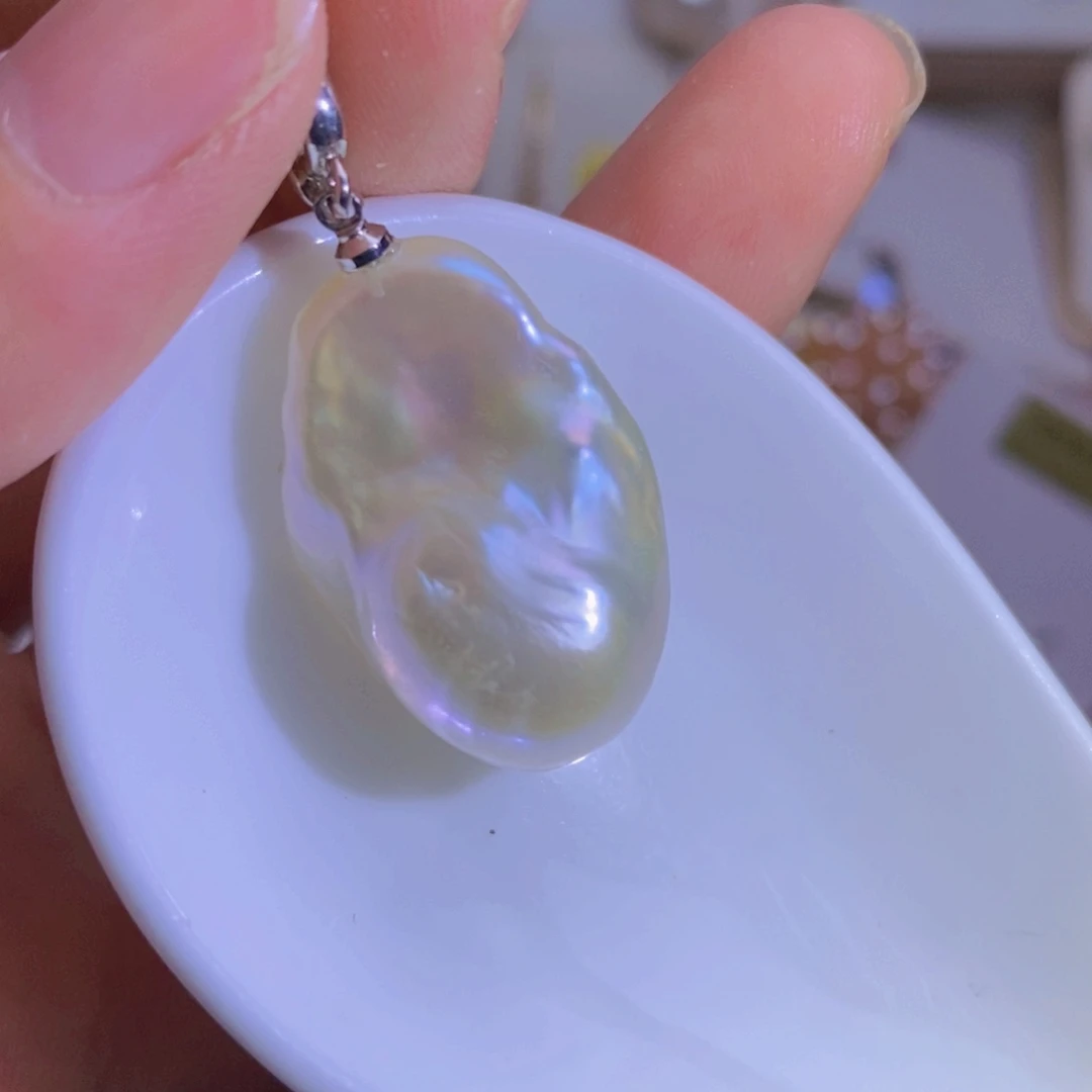 淡水珍珠银S925镶嵌天然淡水珍珠