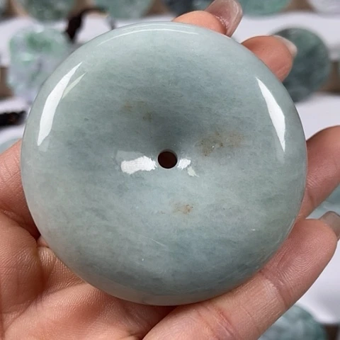 翡翠颈饰未镶嵌大平安扣洒黄翡福利