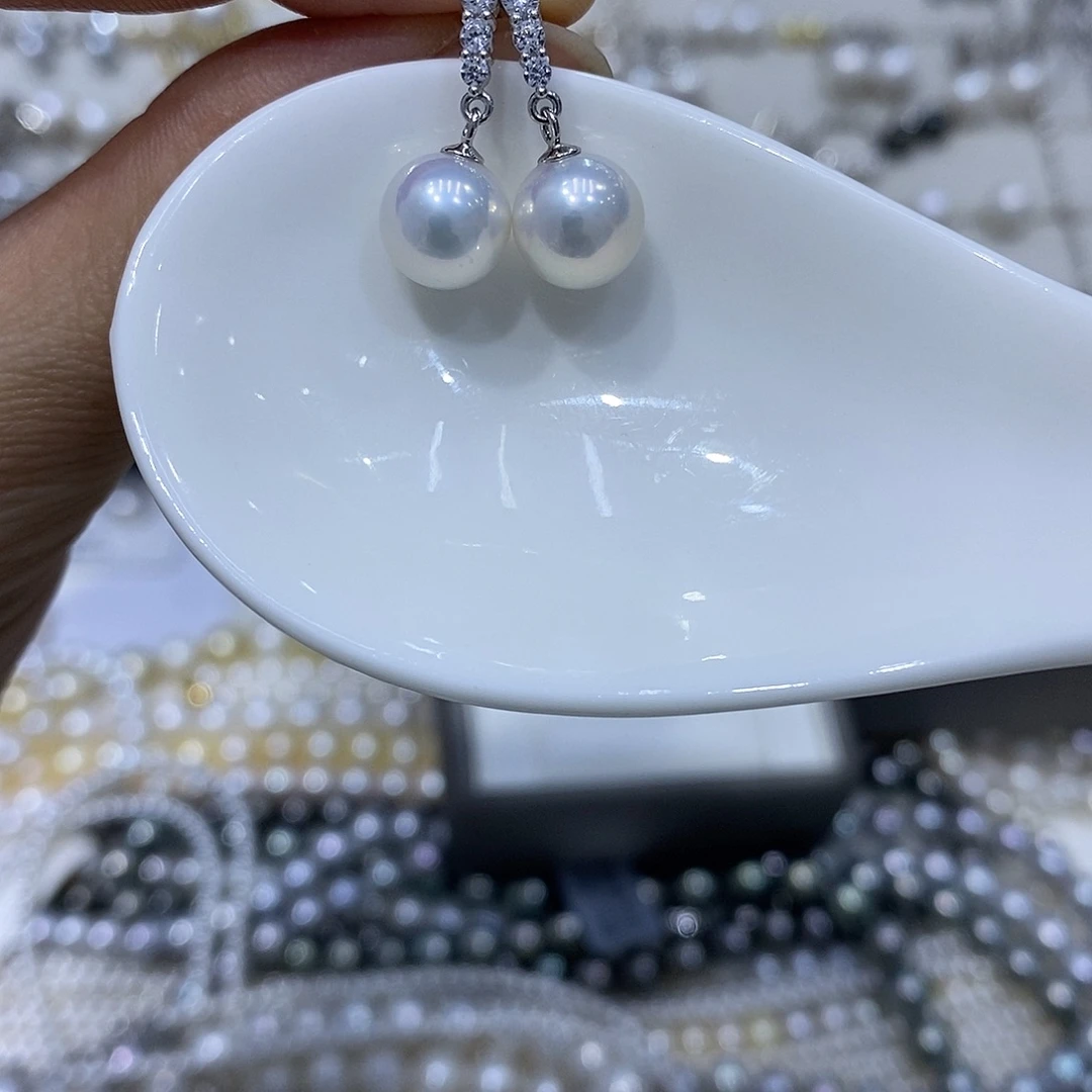 淡水珍珠耳饰银S925镶嵌