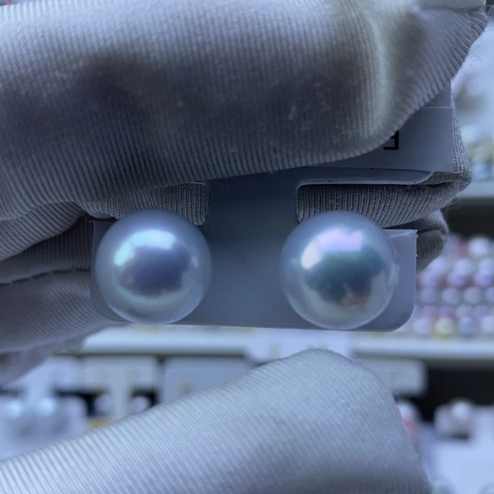 淡水珍珠耳饰银S925镶嵌