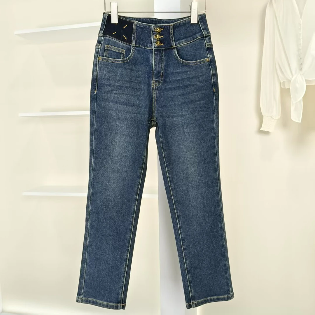 麦迪尚品【MISS-O】50522274春秋直筒牛仔裤品牌撤柜