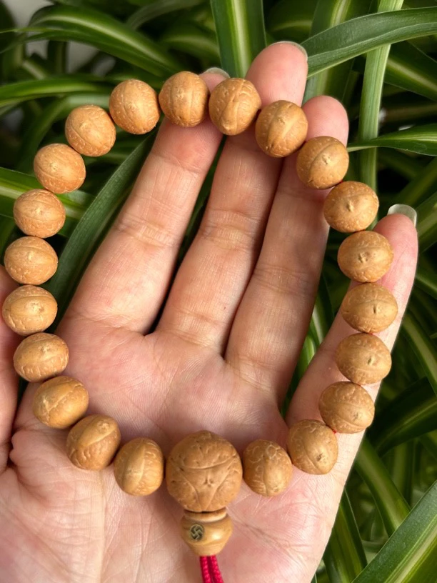 尼泊尔 高油高密奶白皮精选11.5加凤眼手串