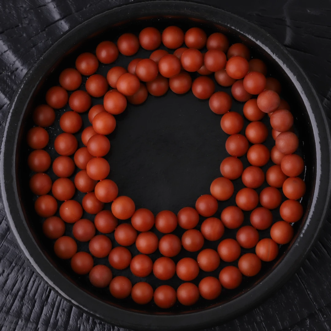 【刘云天专属】哑光红玛瑙文玩长串深色6mm左右【S6704】