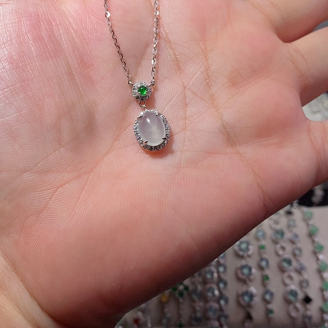 颈饰银S925镶嵌翡翠ij j j