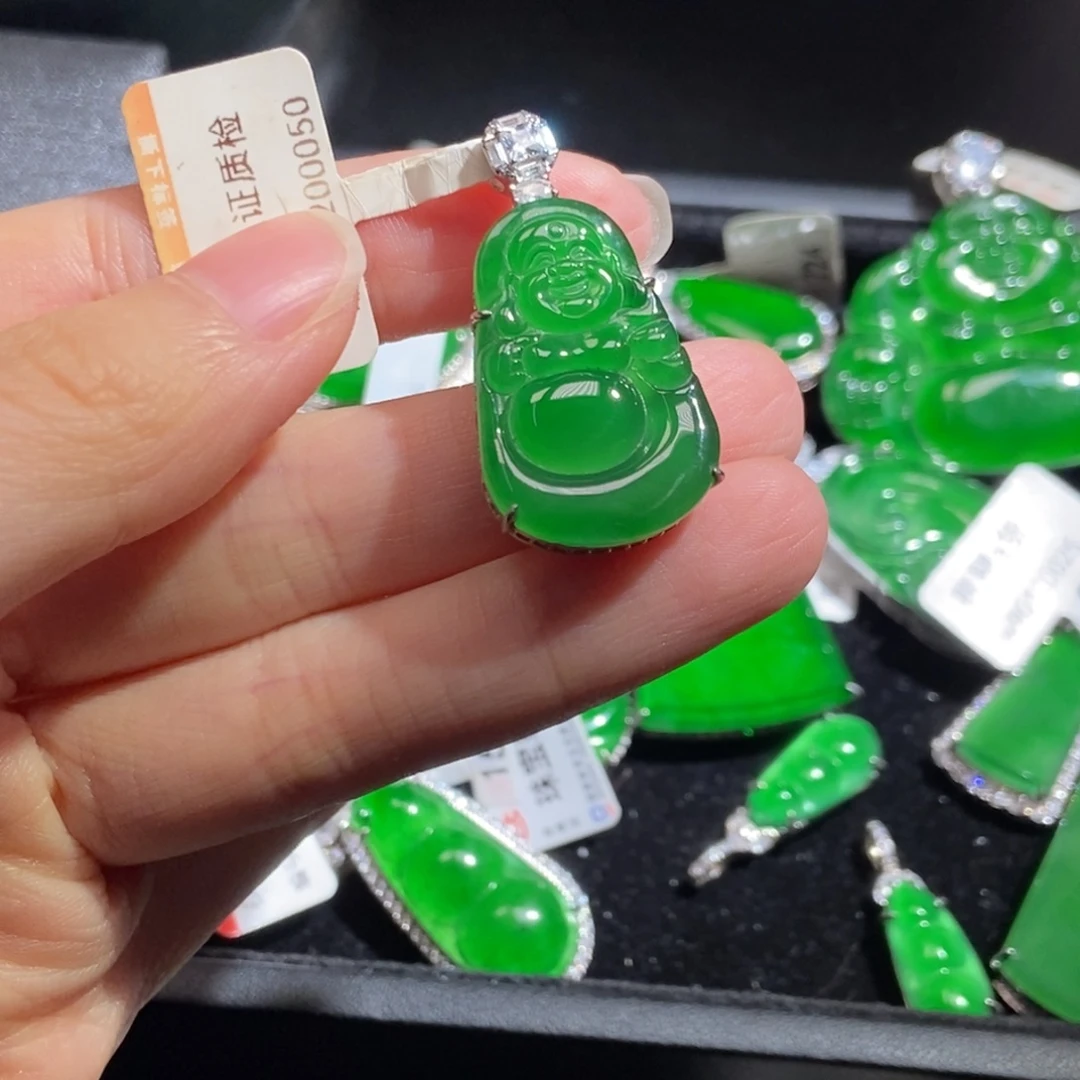 翡翠银S925镶嵌吊坠(不含链)