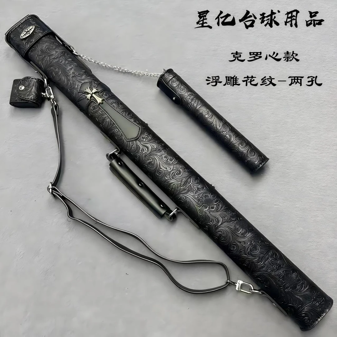 克罗心款-两孔1/2大头台球杆桶-手工缝制-可手提肩背