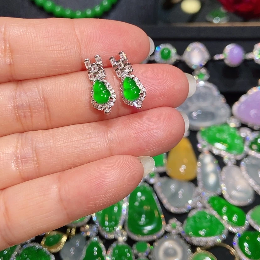 【闪购商品】翡翠耳饰未镶嵌天然翡翠