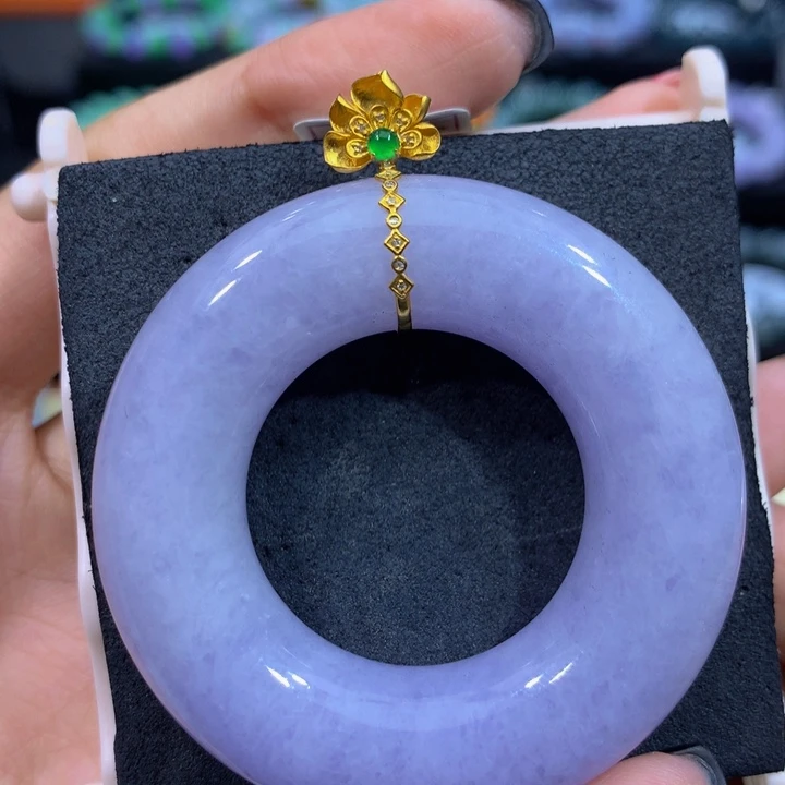 翡翠18K金镶嵌手链翡翠