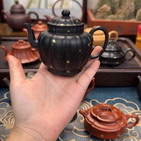 茶壶紫砂宫灯焐灰洒金