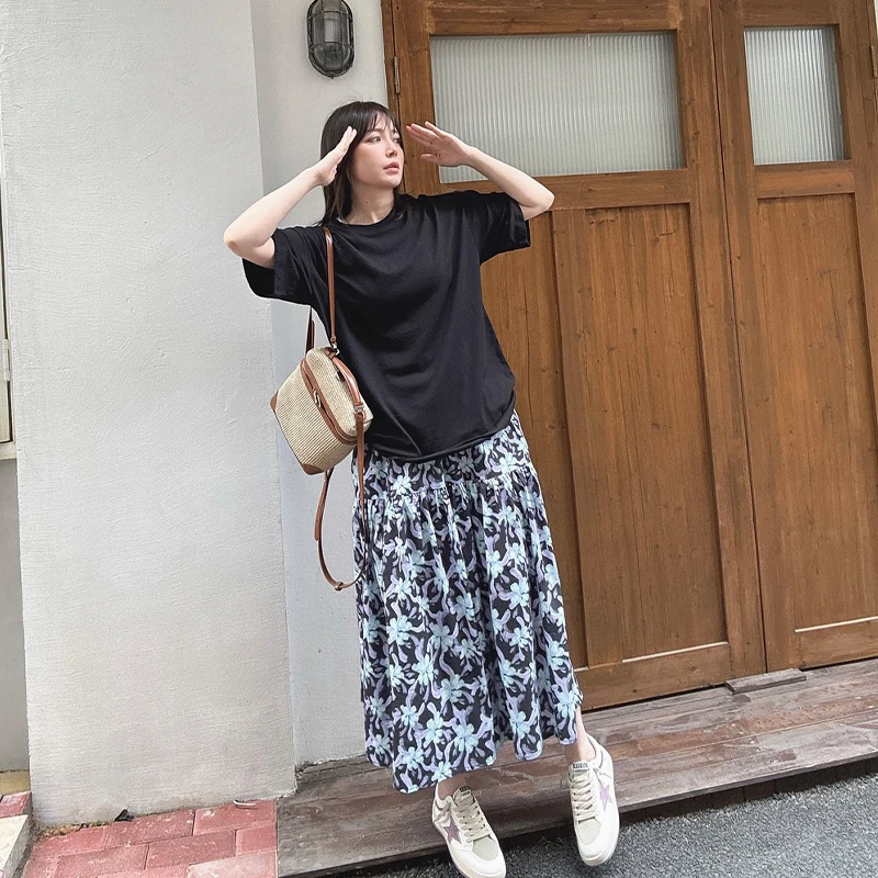 BETTERJOELAY-【春风习雨】透气长裙时尚百搭高腰显瘦半身裙WL9922