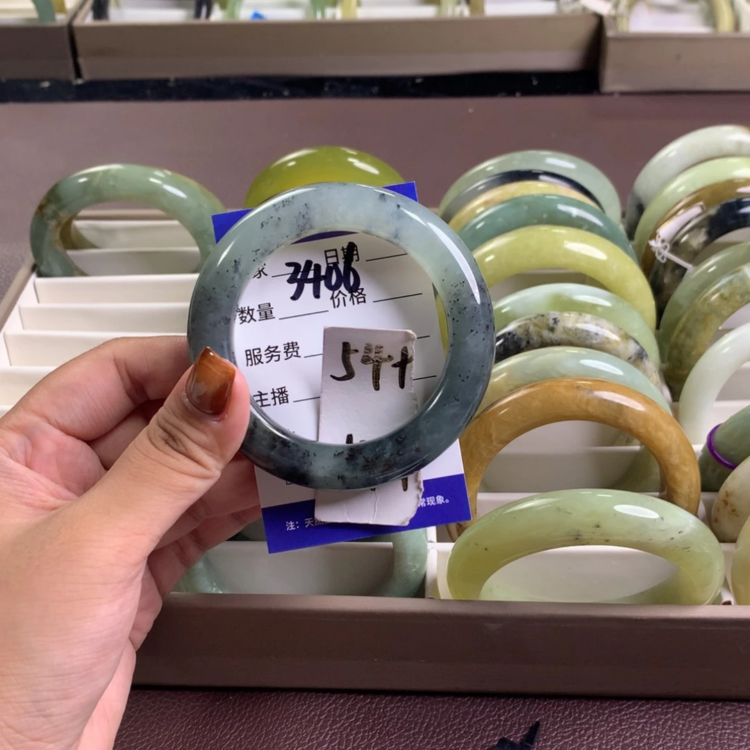 未镶嵌蛇纹石玉手镯3406