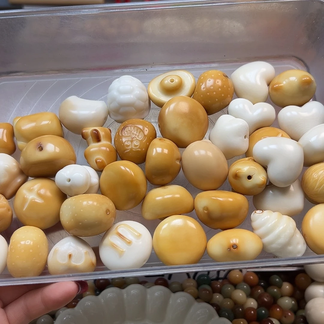 手串菩提根/象牙果瑕疵牙果大混40颗有裂