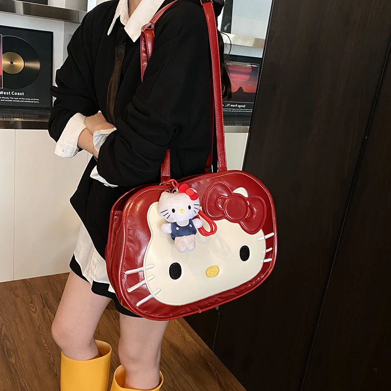 2025新款洋气时尚凯蒂猫单肩包卡通可爱百搭少女JK大容量双肩背包