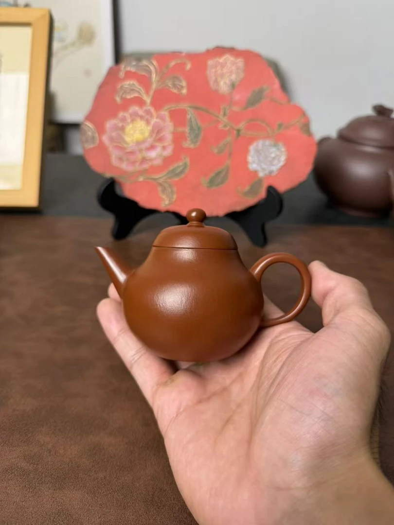 宜兴紫砂原矿赵庄生砂朱泥全手工140cc孟臣剑流梨形壶泡茶茶具