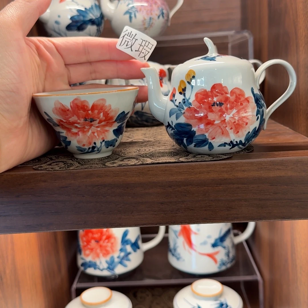 釉下彩纯手绘微瑕