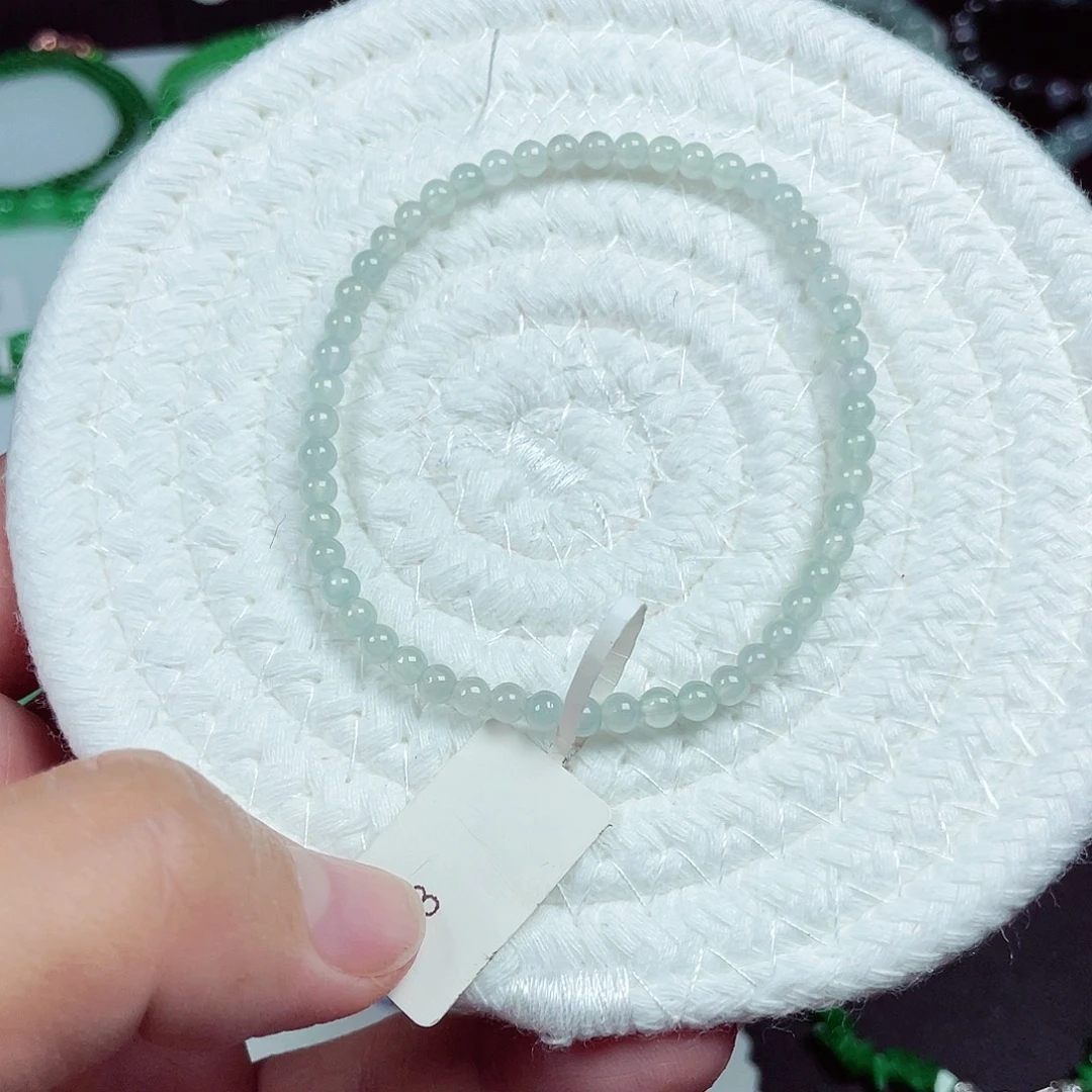 翡翠18K金镶嵌手链天然缅甸翡翠A货卡3.5