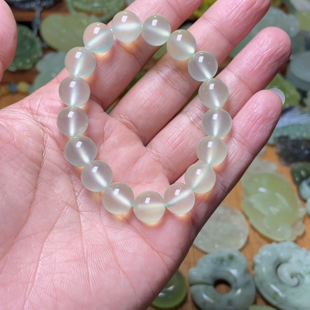 飘***花蛇纹石玉未镶嵌手串