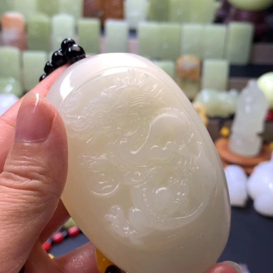 石材方解石手把件