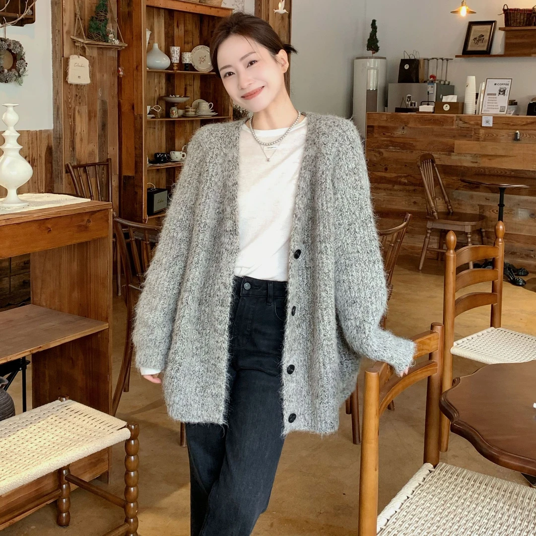 SUNCC自制 北纬37° 冬慵懒随性舒适保暖垂感加厚韩系氛围毛衣外套