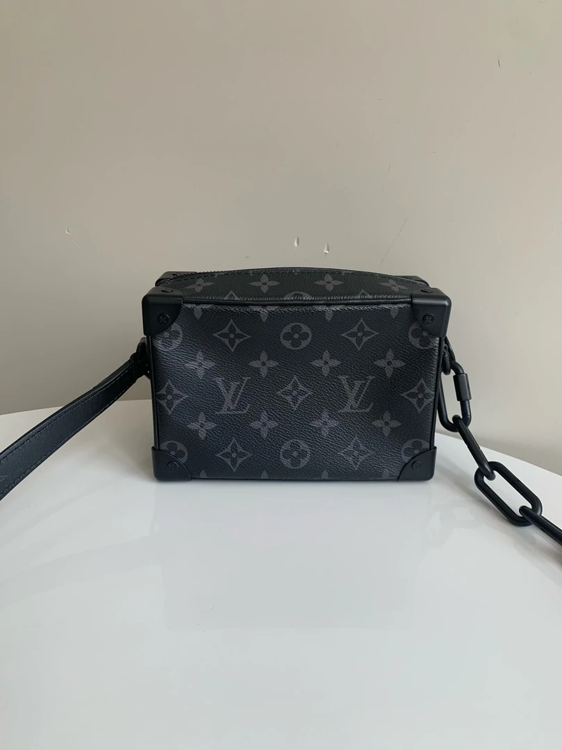 99新 LV 黑花Softtrunk单肩斜挎小方盒子包