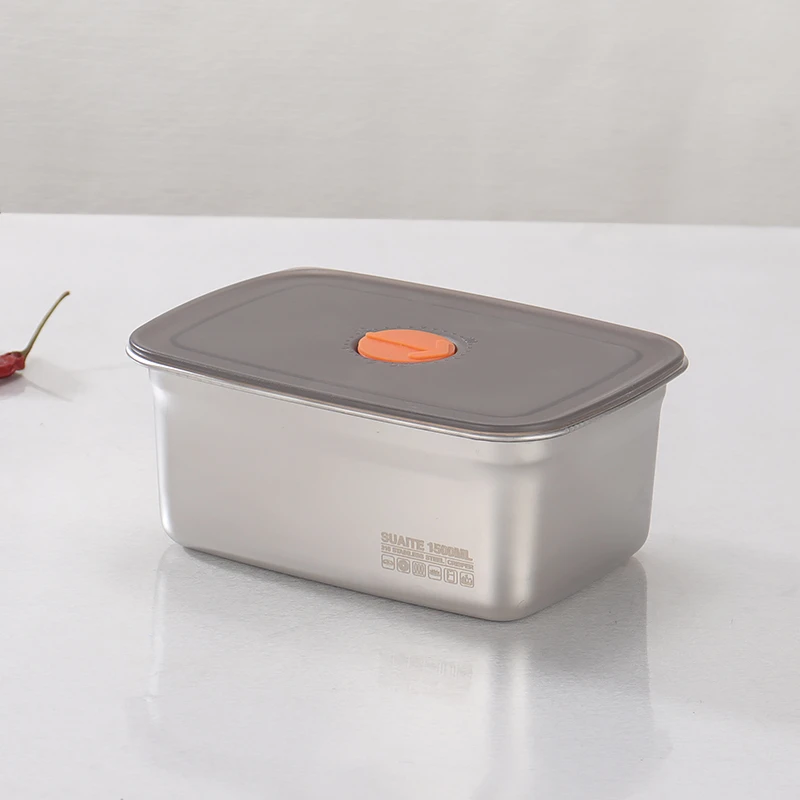 316L不锈钢密封保鲜盒冰箱收纳盒速冻野餐盒1500ml