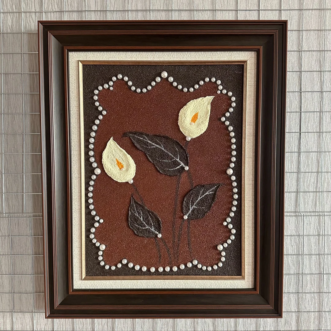 【TESWIR】小众风格石英砂珍珠树叶高级感挂画44×54cm