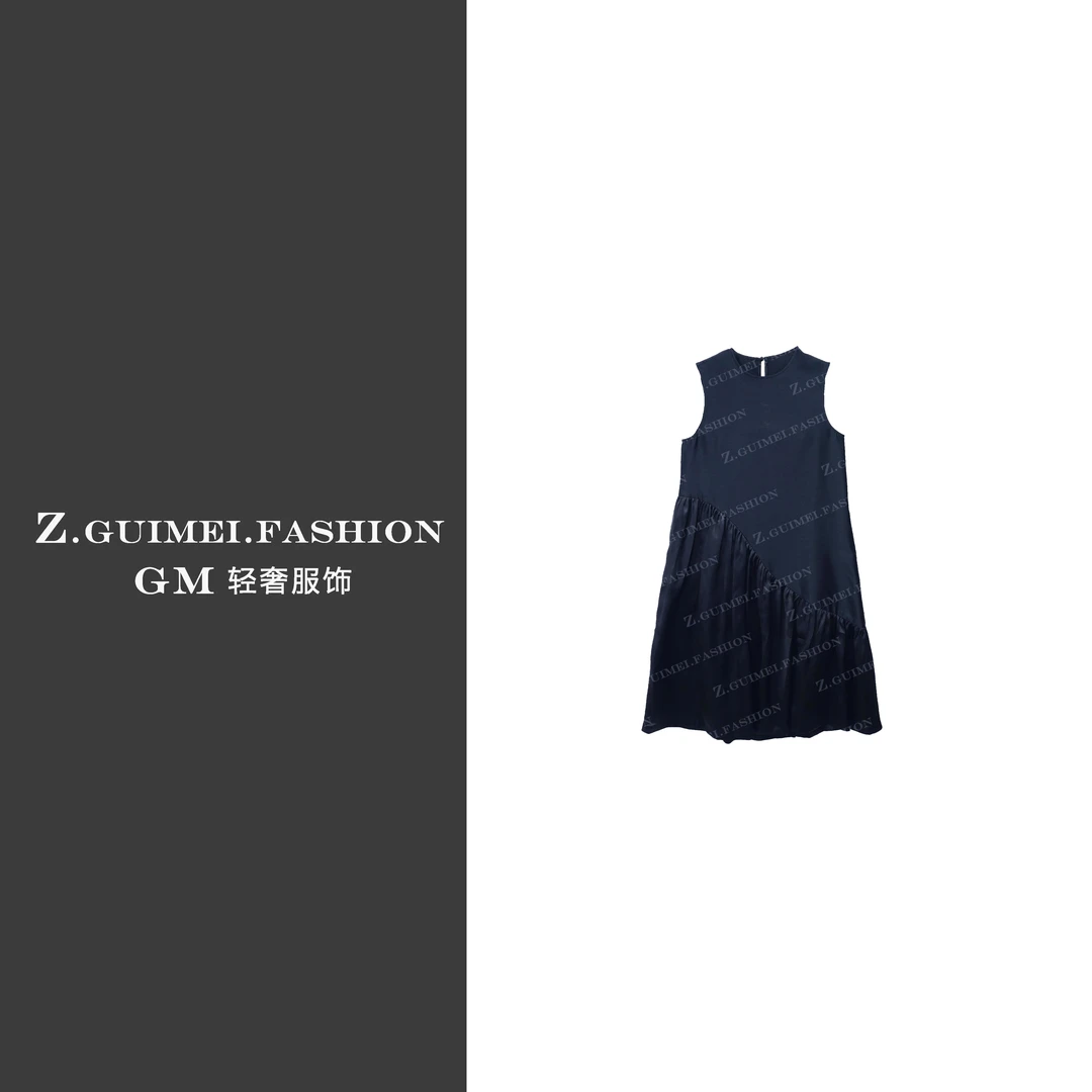 【肆姐高定】设计师款时尚丝毛拼接连衣裙X2673