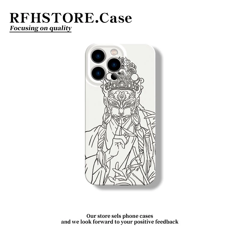 ZMGX艺术线条白鹤童子适用苹果16菲林手机壳华为P70小米vivoppo套