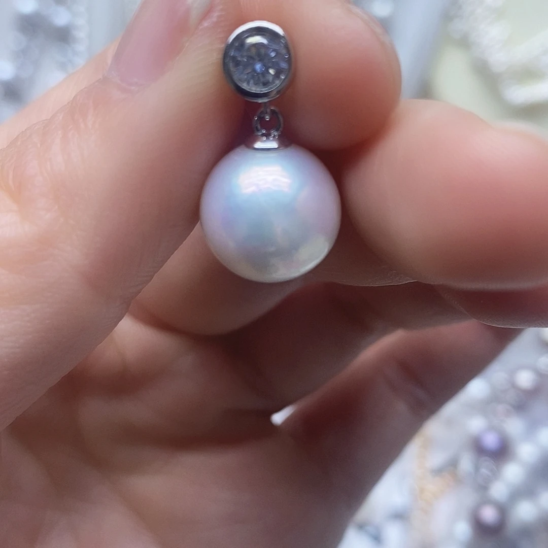 银S925镶嵌吊坠淡水珍珠