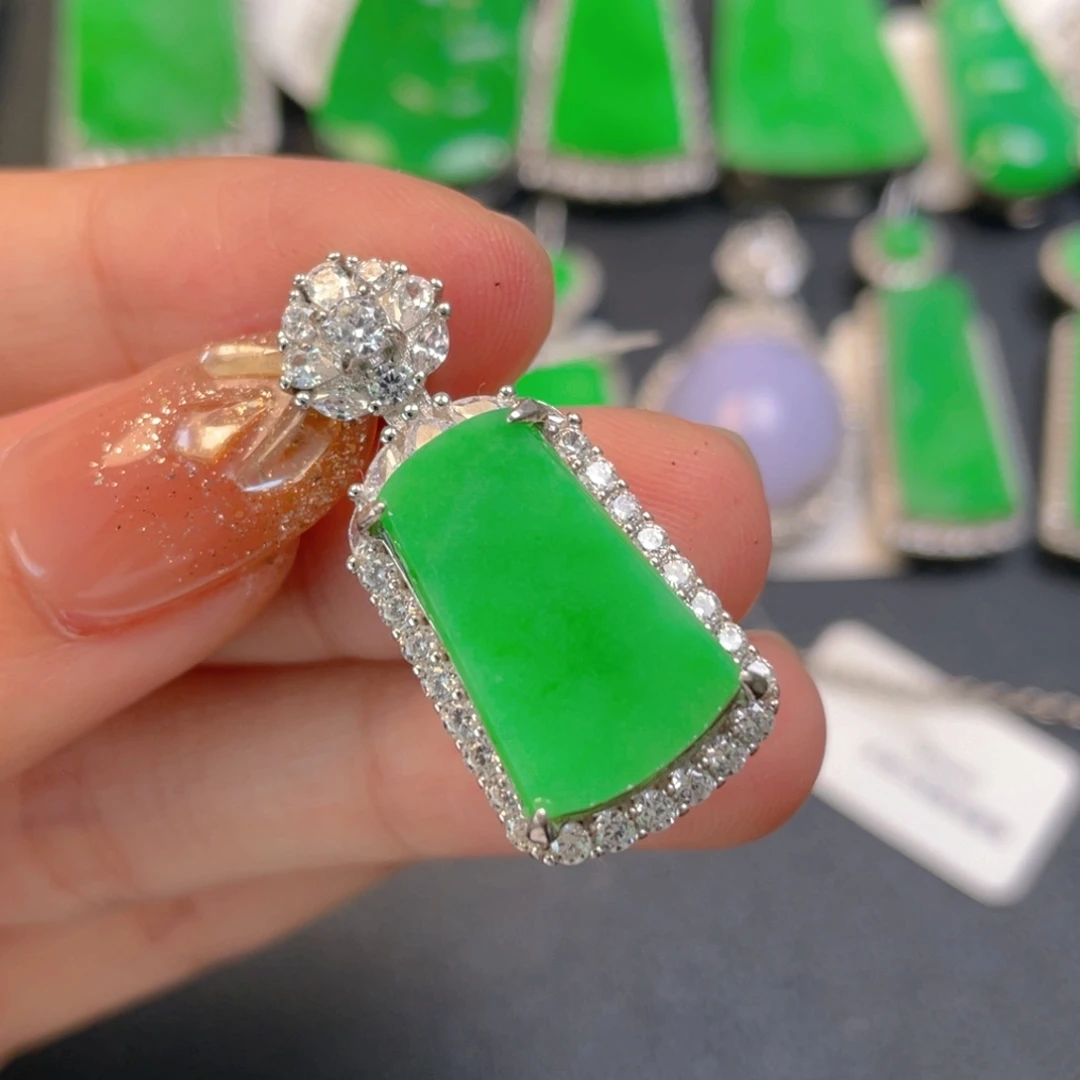 翡翠银S925镶嵌颈饰