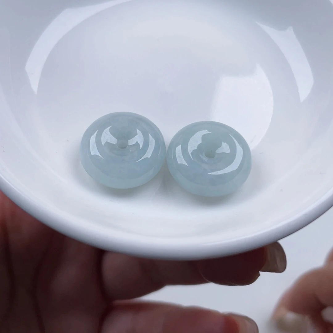 翡翠散珠翡翠平安扣2颗68
