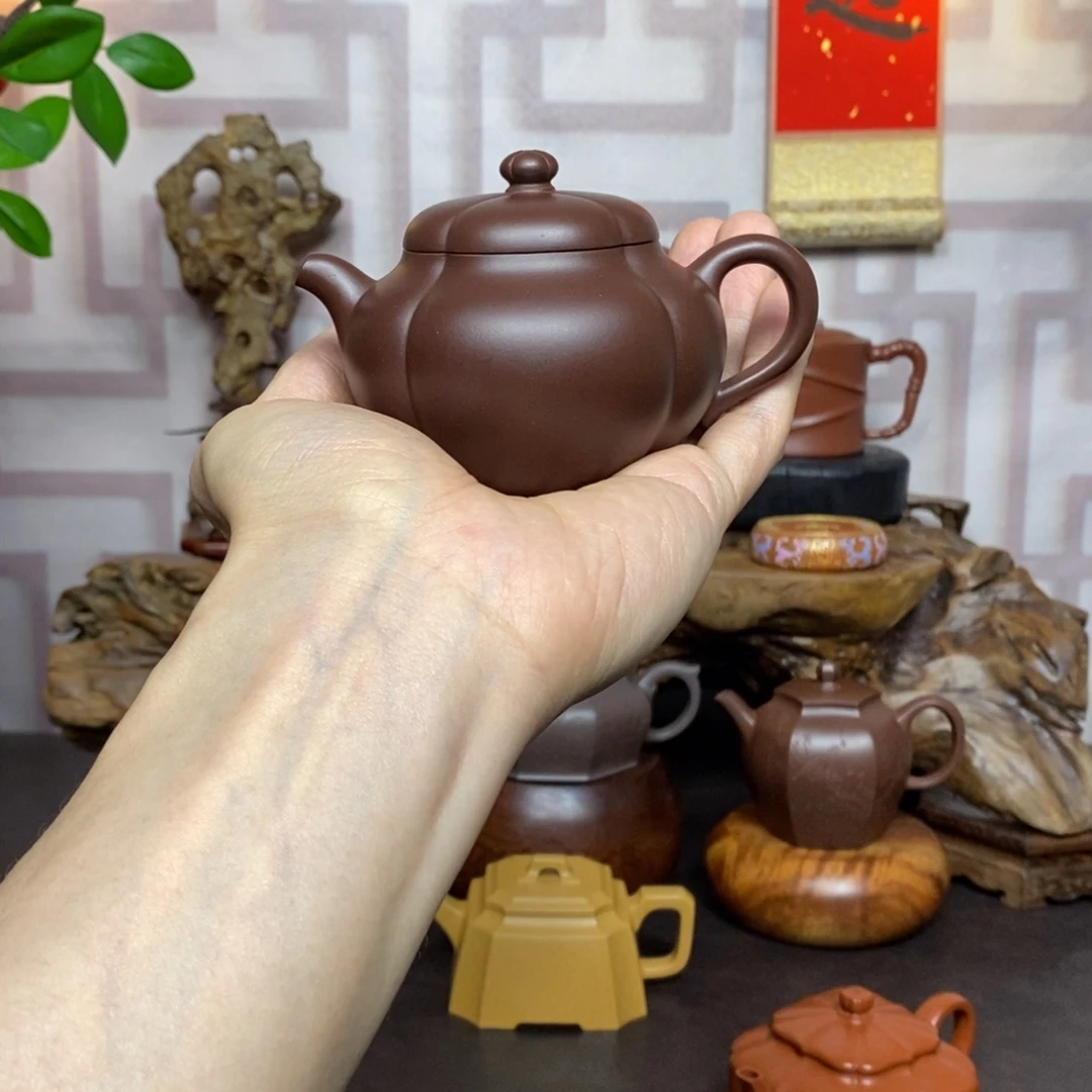 R***T茶壶紫砂紫砂茶具老紫泥宝菱