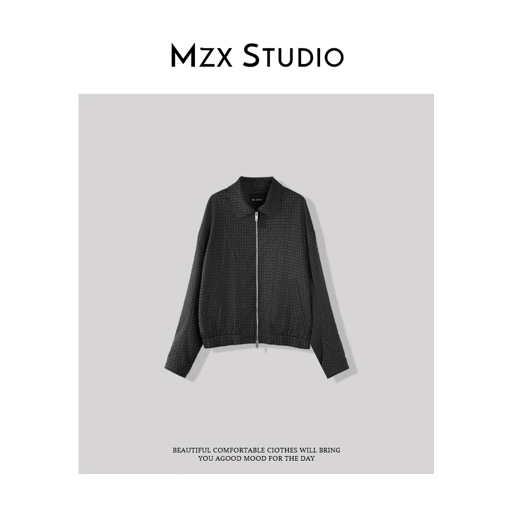 MZX春季大版型复古秋冬格子外套WT6950-W