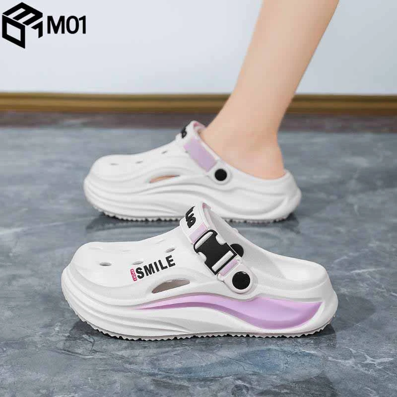 M01时尚休闲洞洞鞋女款包头拖鞋2025夏季外穿两用沙滩凉拖一脚蹬