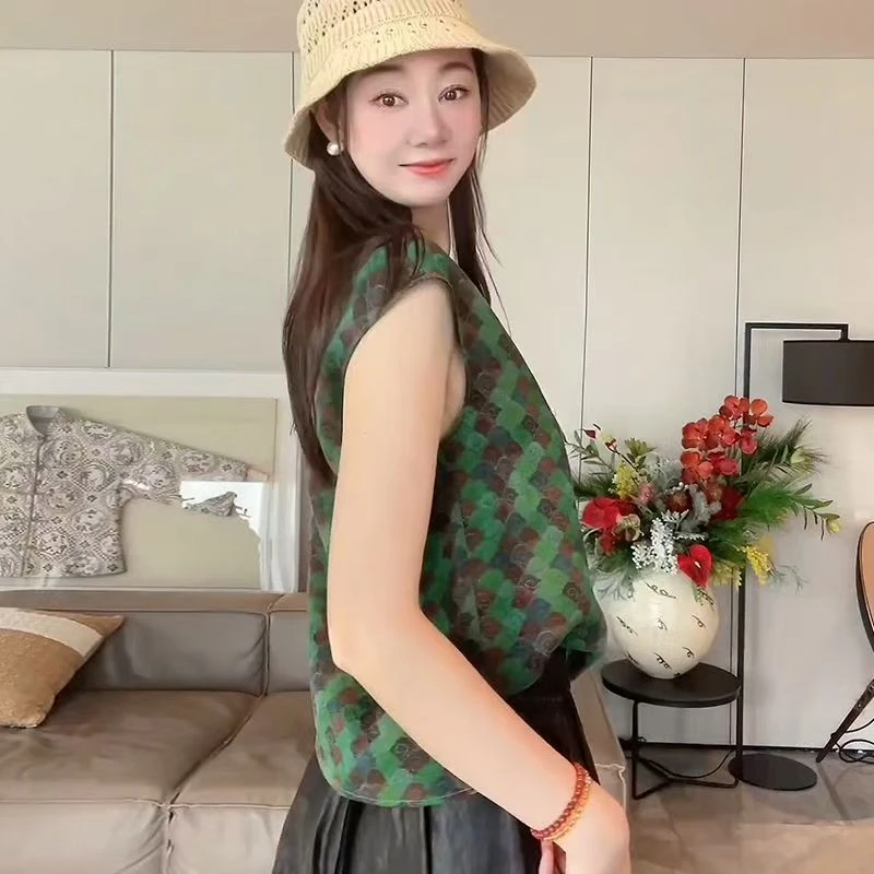 半月 新中式国风花萝提花夏季修身显瘦日常百搭缎秀 T恤